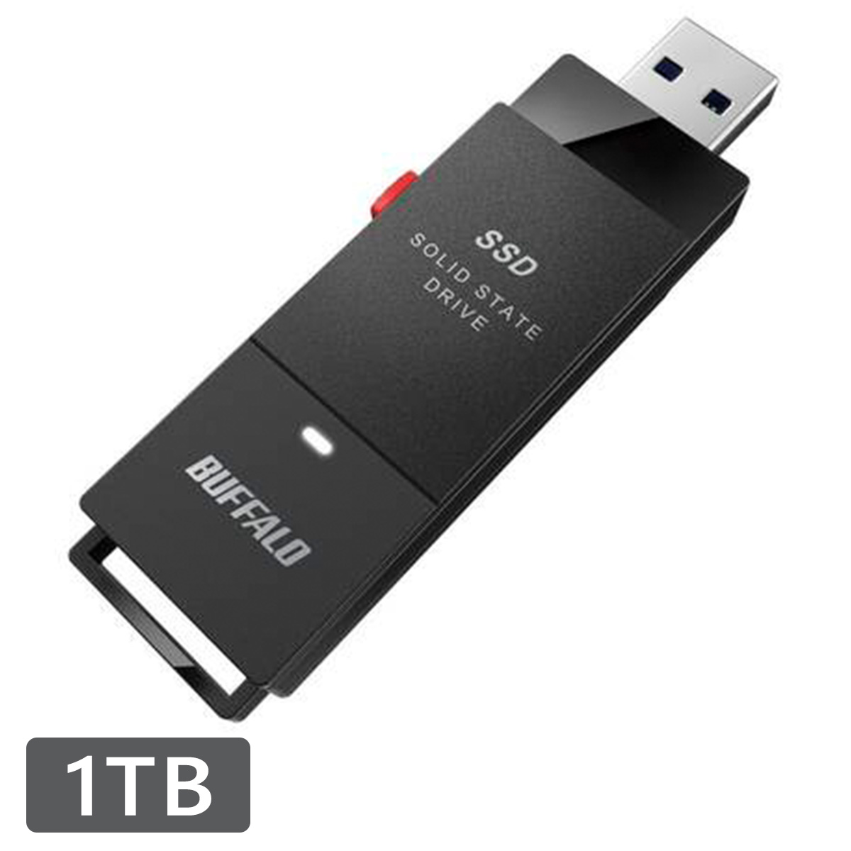 バッファロー 外付けSSD ポータブル USB3.2 Gen1 スティック型 TV録画対応 1.0TB ブラック