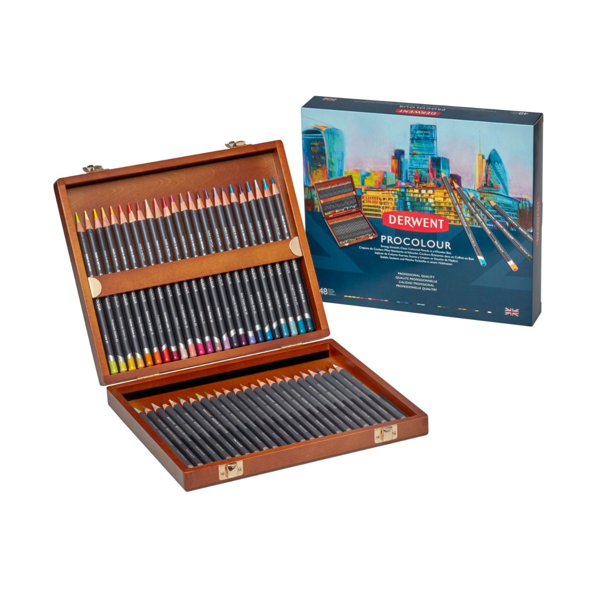 ダーウェント プロカラー ウッドボックス48色 文具 高級色鉛筆 イギリス製