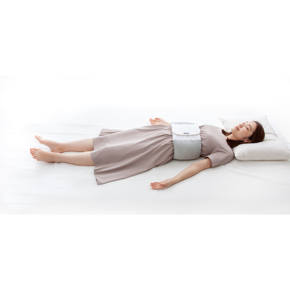 就寝用腰クッション 腰枕 FULUWA お医者さんの腰futon グレー 適応サイズ:ウエスト59-105(cm)