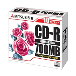 CD-R 700MB 4-48x 10枚スリムケース ホワイト