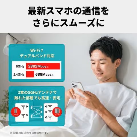 無線LAN親機11be/ax/ac/n/a/g/b 2882+688Mbps ブラック