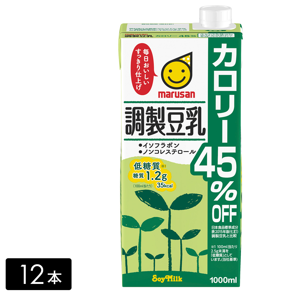 マルサン　 調製豆乳 カロリー45％オフ 1L×12本 （6本×2箱）
