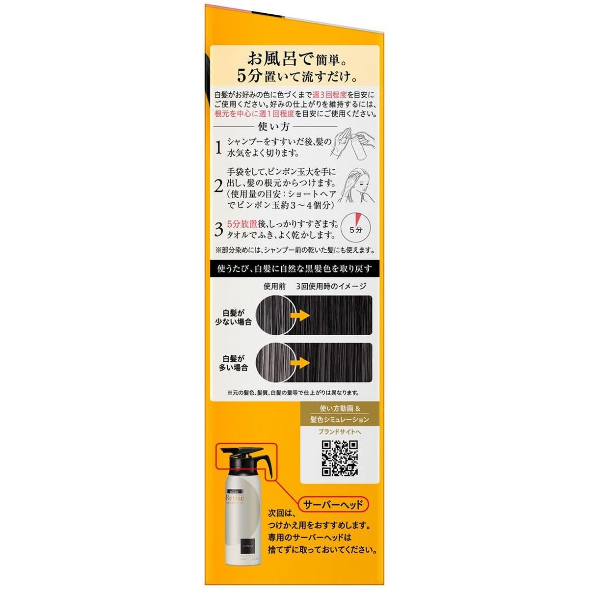 ブローネ リライズ 白髪用髪色サーバー リ・ブラック ふんわり仕上げ 本体 155g 2本セット