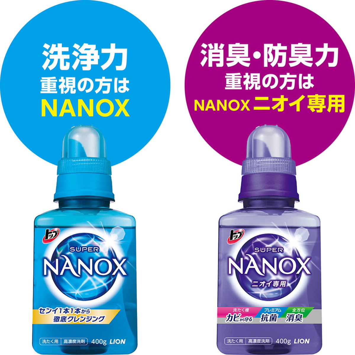 トップ ナノックス つめかえ用 2袋 - 洗濯洗剤