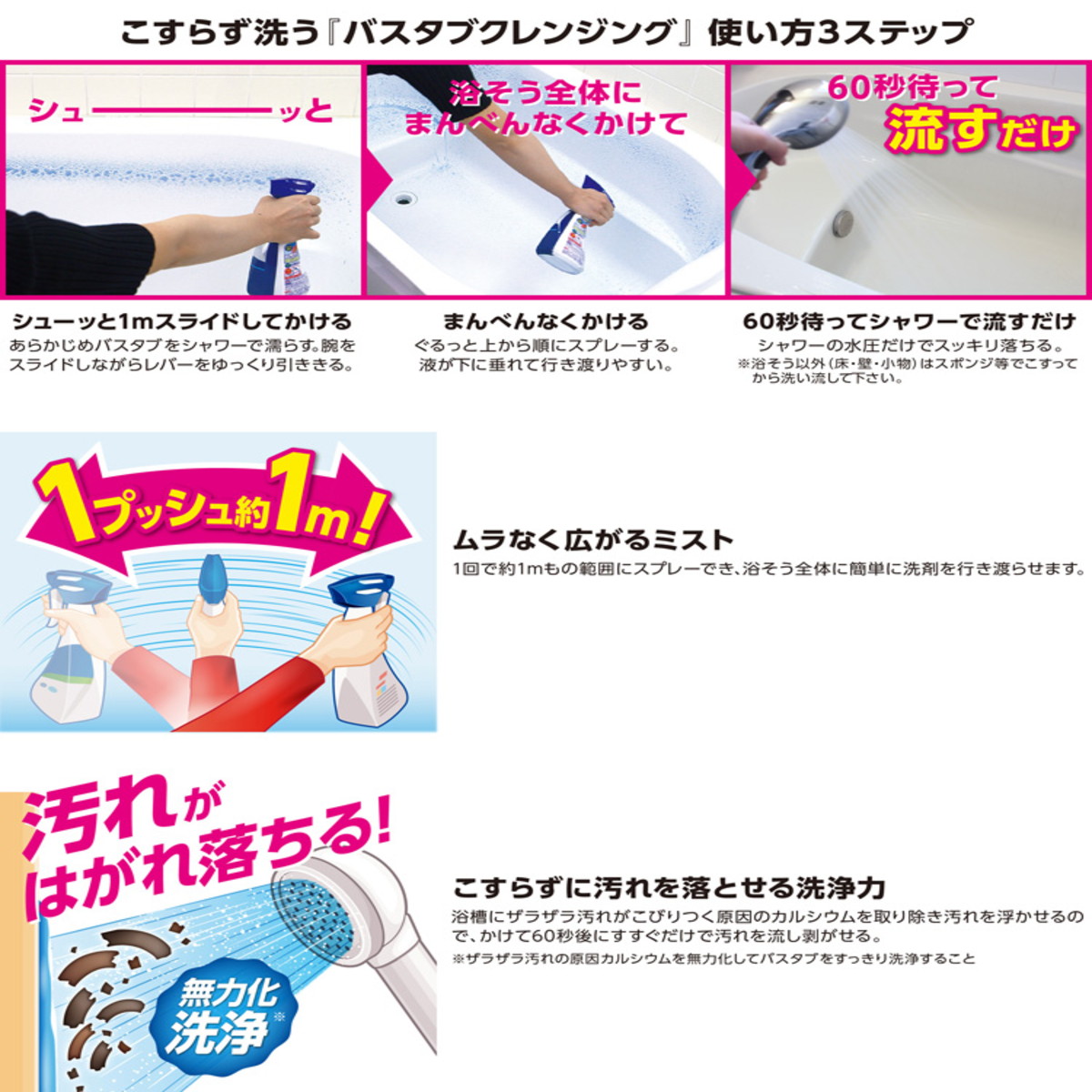 ルック＋ プラス バスタブクレンジング お風呂用洗剤 フローラルソープの香り 詰め替え 大型 800ml 2袋