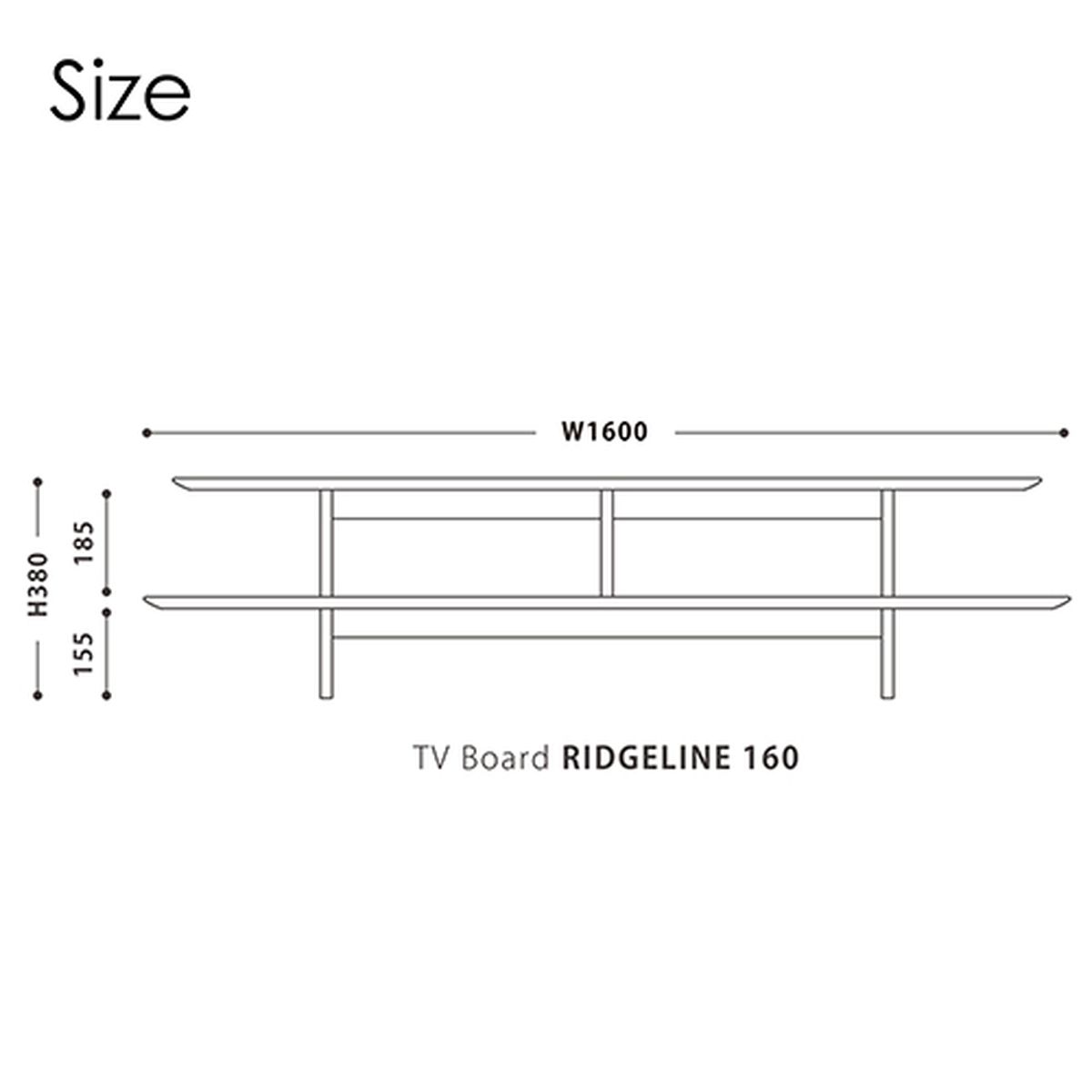 〇ノーウェア ライク ホーム テレビボード ウォールナット 幅160cm リッジライン