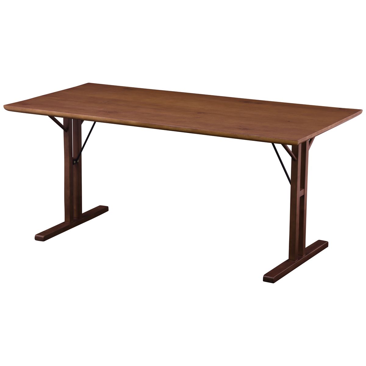 ○ダイニングテーブル 幅160cm サテン ブラウン（節割れ小）