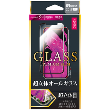 iPhone XR ガラスフィルム 「GLASS PREMIUM FILM」 超立体オールガラス 高光沢/0.33mm