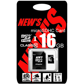 NEW'S microSDHC Card 16GB NMSH016GU11AN 