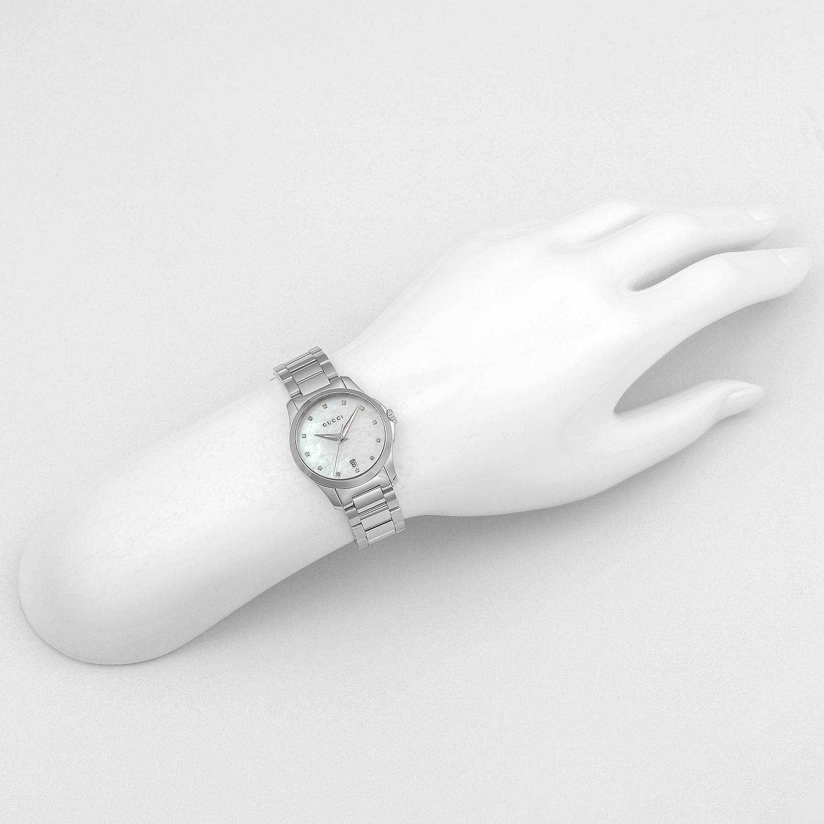 ■腕時計 Ｇタイムレス レディース ホワイトパール