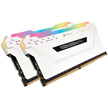 ［在庫限り］PCメモリー DDR4 2666MHz 16GB(8GB×2枚組) 288ピン DIMM Unbuffered 16-18-18-35 Vengeance RGB PRO ホワイト