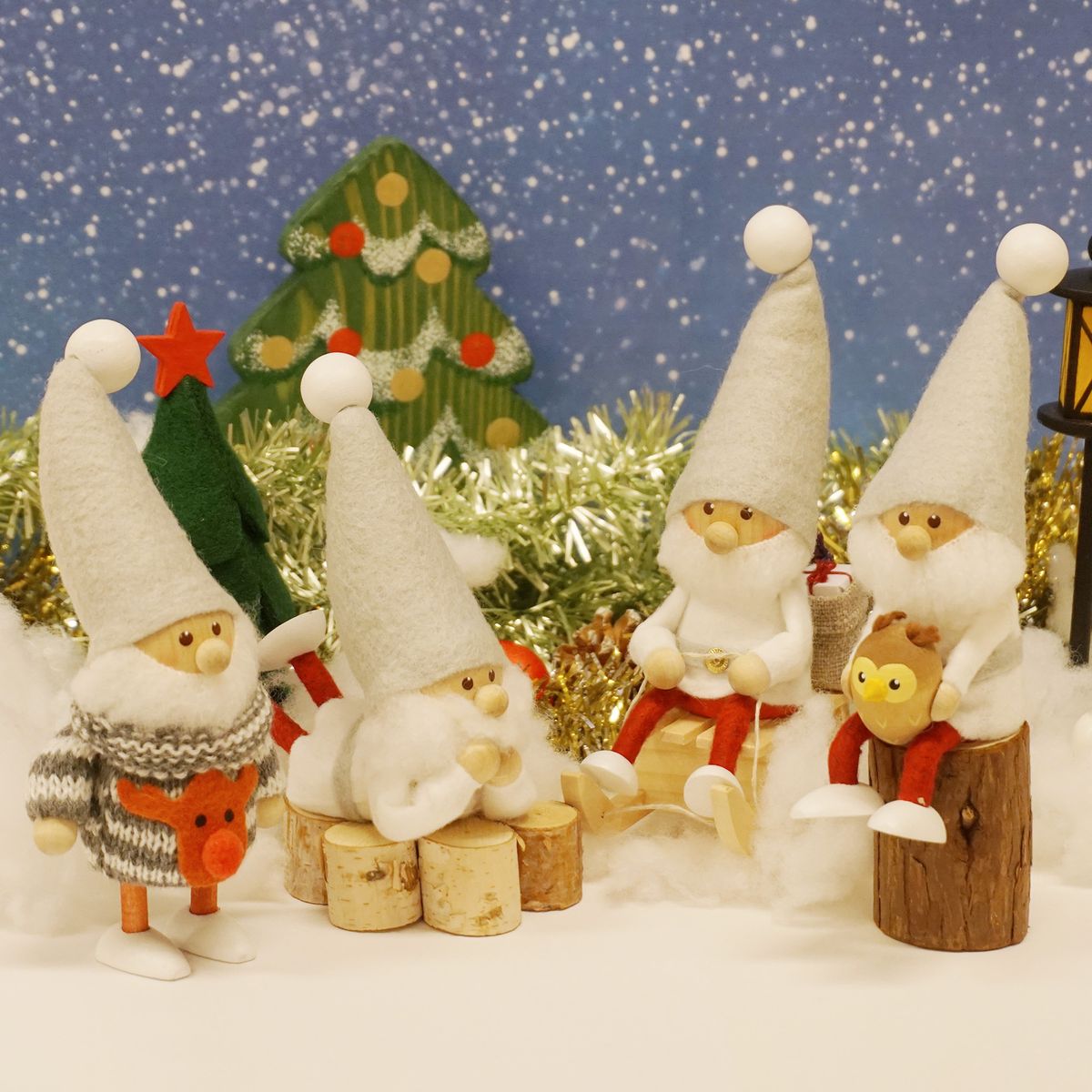 ノルディカ ニッセ クリスマス 木製人形 寝転がるサンタ サイレントナイト
