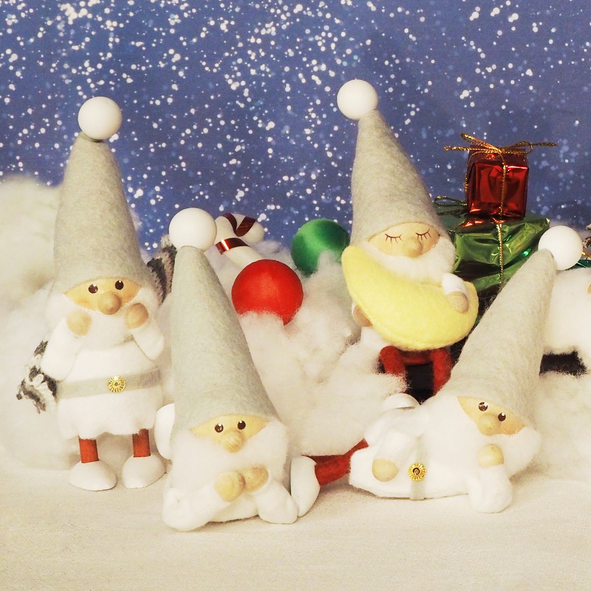 ノルディカ ニッセ クリスマス 木製人形 寝転がるサンタ サイレントナイト