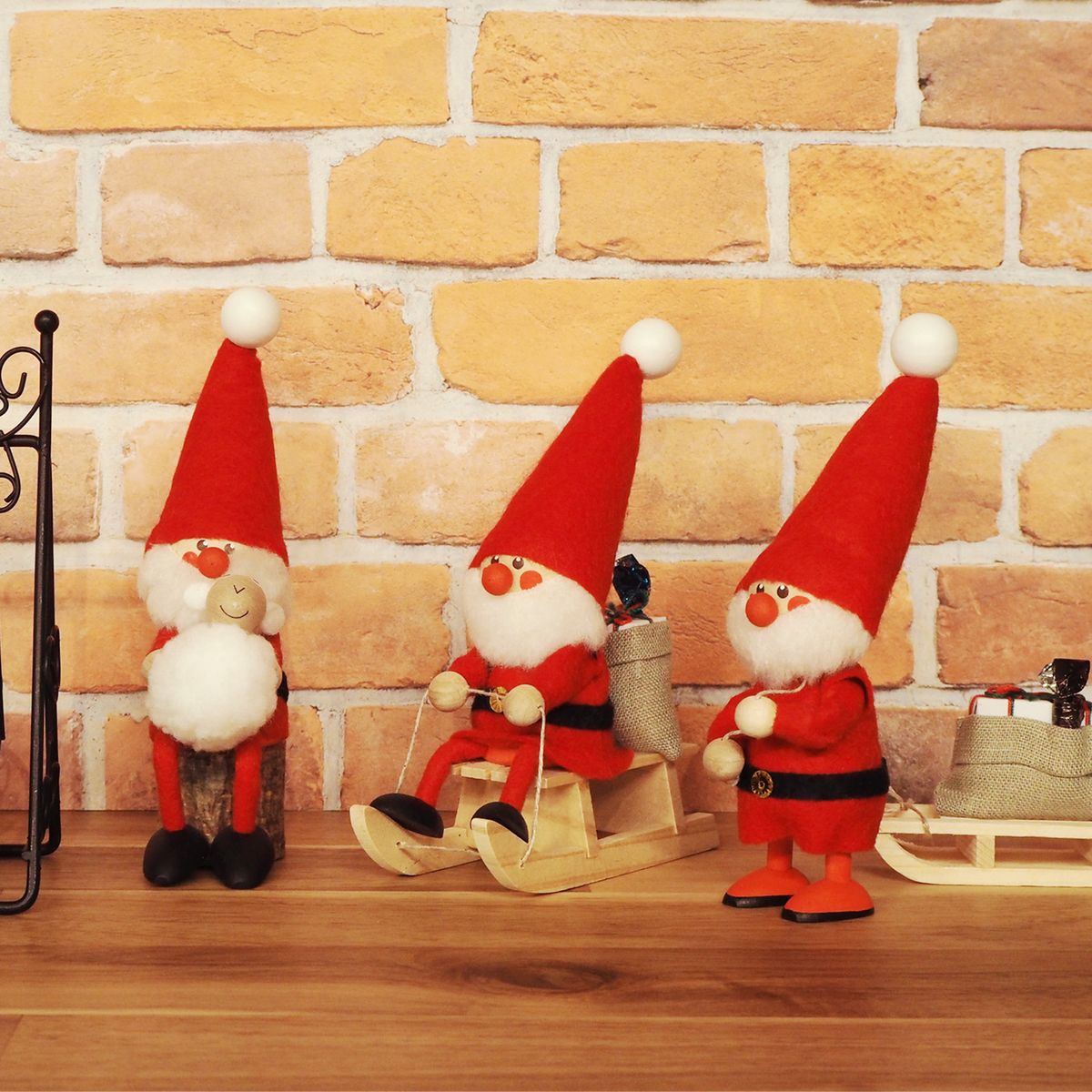 ノルディカ ニッセ クリスマス 木製人形 そりを引いたサンタ