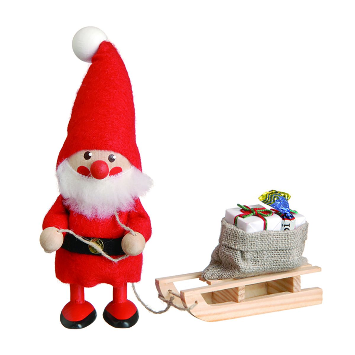 ノルディカ ニッセ クリスマス 木製人形 そりを引いたサンタ
