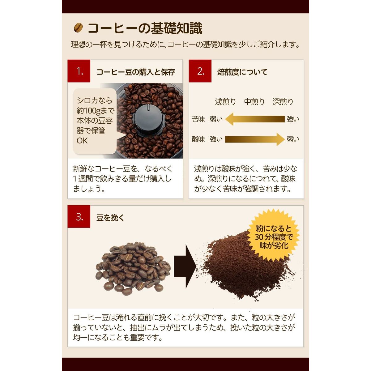siroca コーン式全自動コーヒーメーカー シルバー