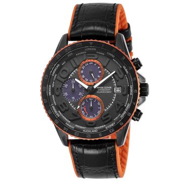 ■腕時計 メンズ モンドソーラー ブラック/オレンジ