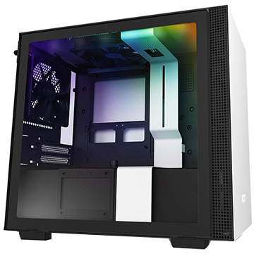 PCケース HH210i mini-ITXケース RGB LED発光＆ファン制御機能搭載 ［ White ＆ Black ］