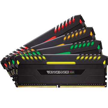 [在庫限り]PCメモリー VENGEANCE RGB PC4-21300 DDR4-2666 32GB 8GBx4 Black For Desktop AMD ＆ Intel