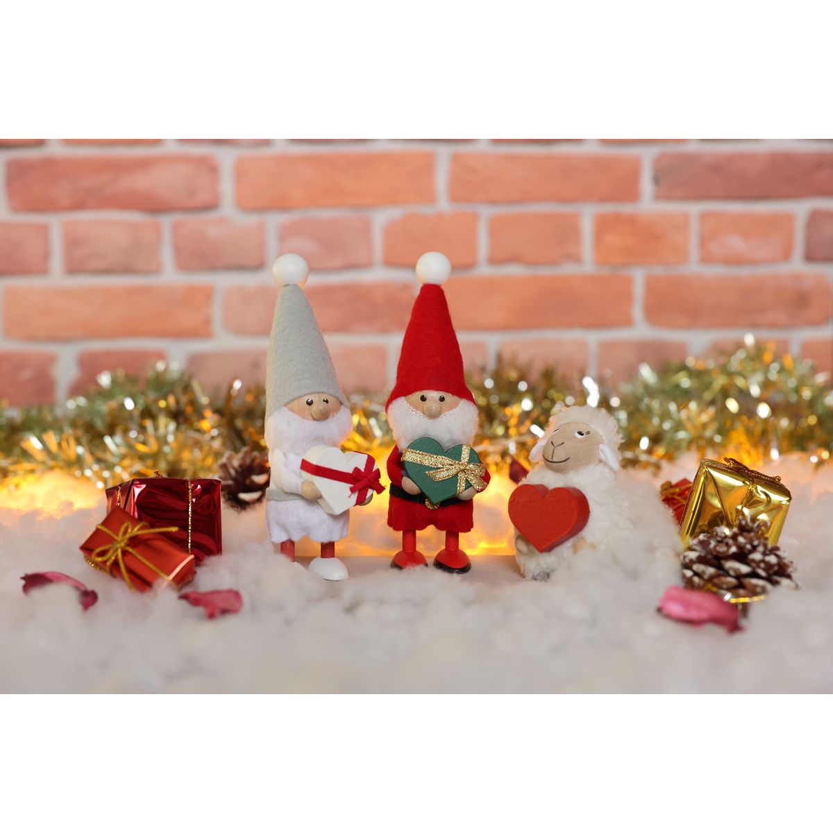 ノルディカ ニッセ クリスマス 木製人形 ハートフルサンタ　サイレントナイト ホワイト×レッド