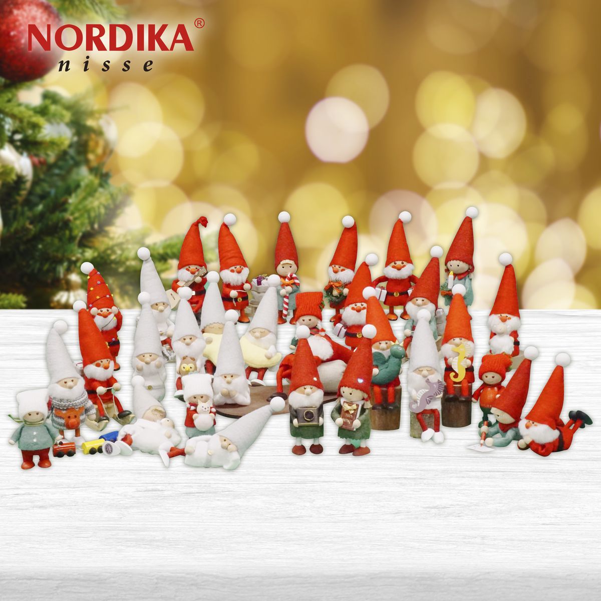 ノルディカ ニッセ クリスマス 木製人形 ひとやすみサンタ　サイレントナイト