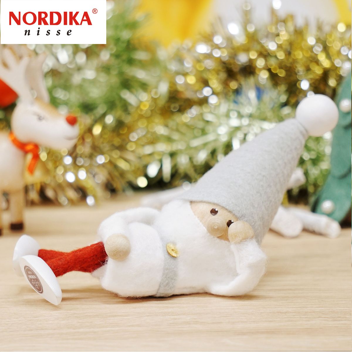 クリスマス人形 ひとやすみサンタ サイレントナイト 約110×110mm エストニア製
