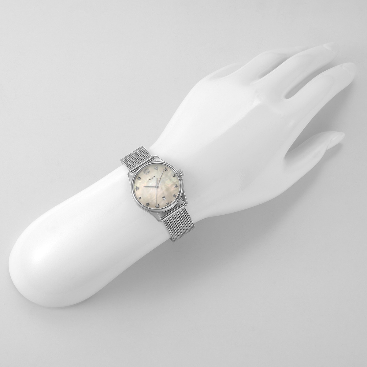 ■腕時計　レディース　Gタイムレス　ホワイトパール