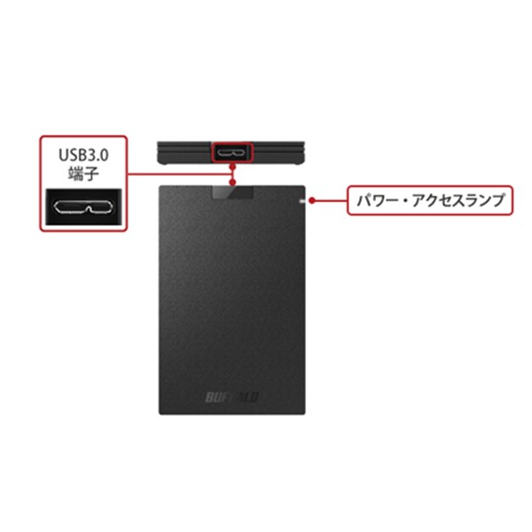 ［在庫限り］外付けポータブルSSD USB3.2 500GB ブラック