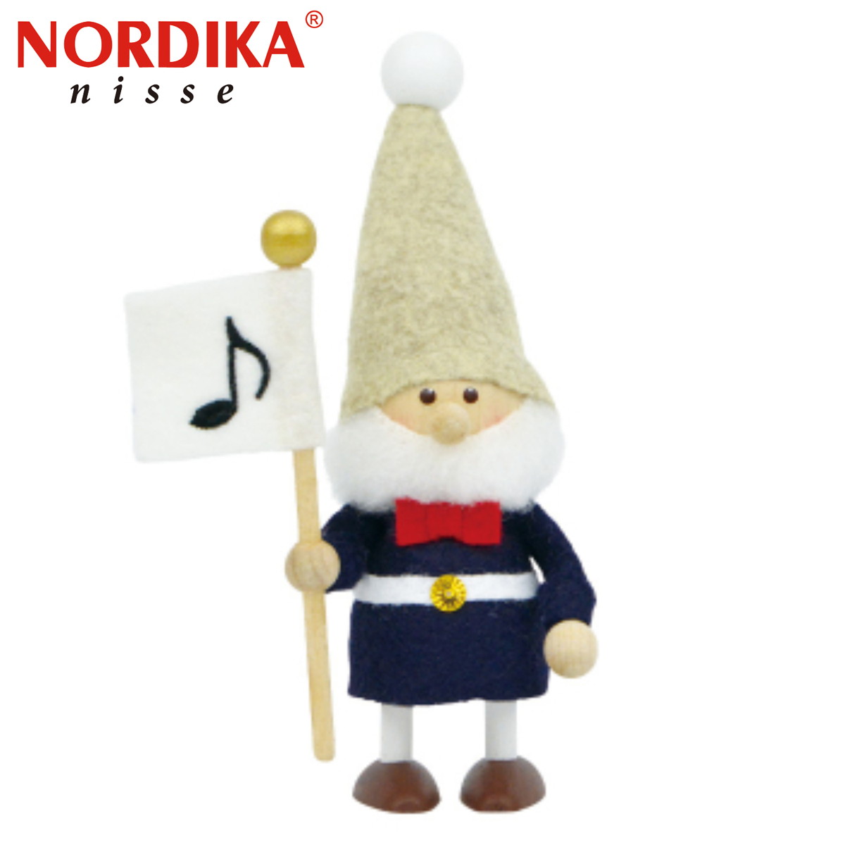 ノルディカ ニッセ クリスマス 木製人形 旗を持ったサンタ ハーモニー