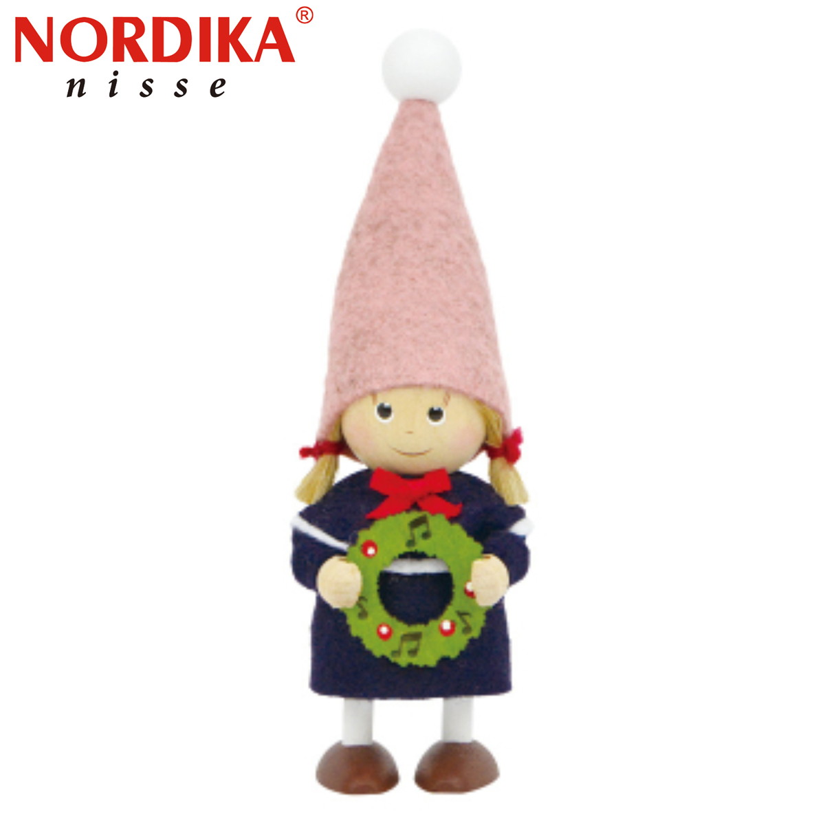 ノルディカ ニッセ クリスマス 木製人形 リースを持った女の子 ハーモニー