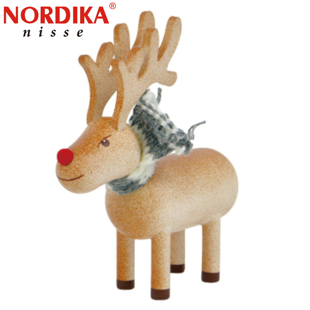 ノルディカ ニッセ クリスマス 木製人形 トナカイ ブラウン マフラー