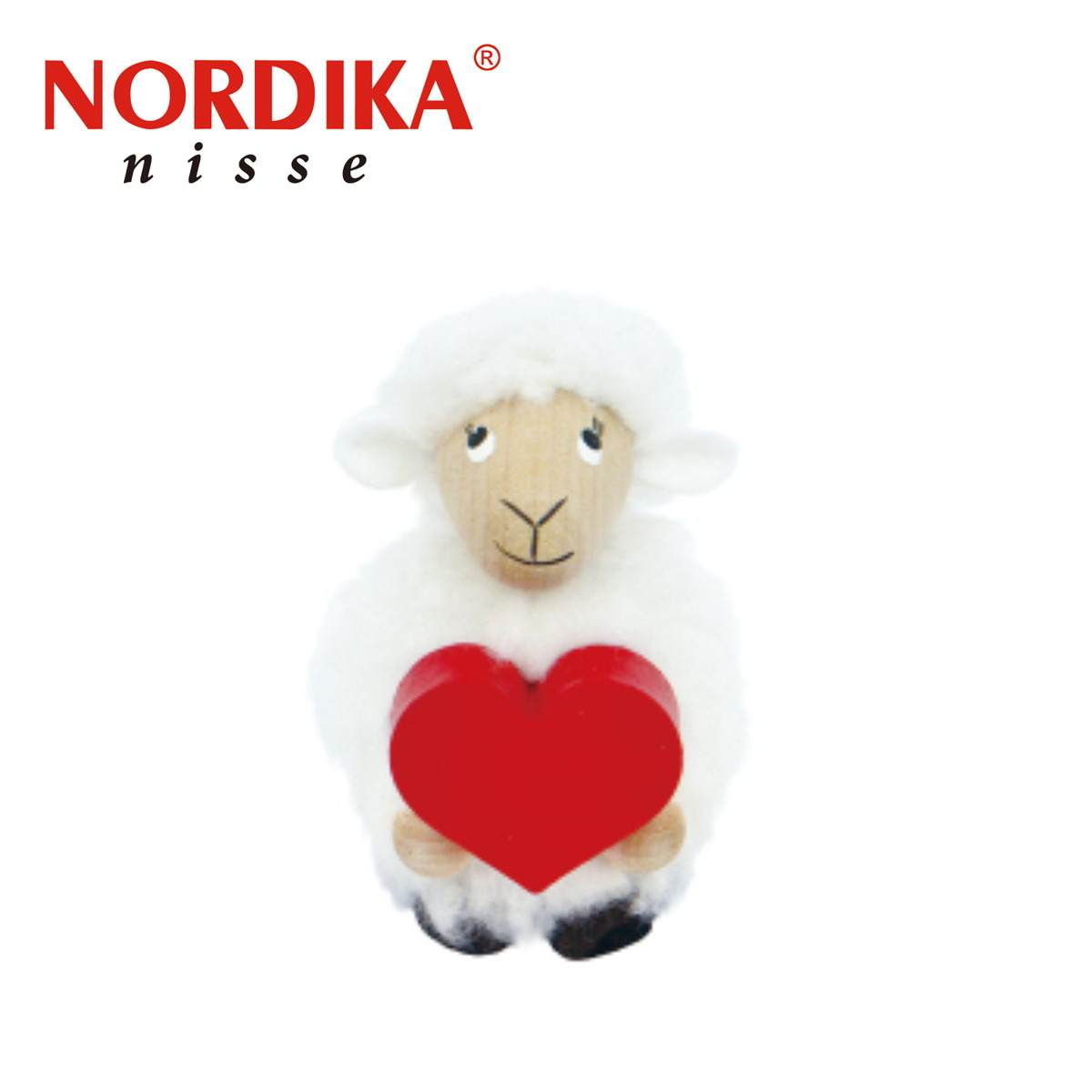 ノルディカ ニッセ クリスマス 木製人形 ﾊｰﾄを抱えた羊
