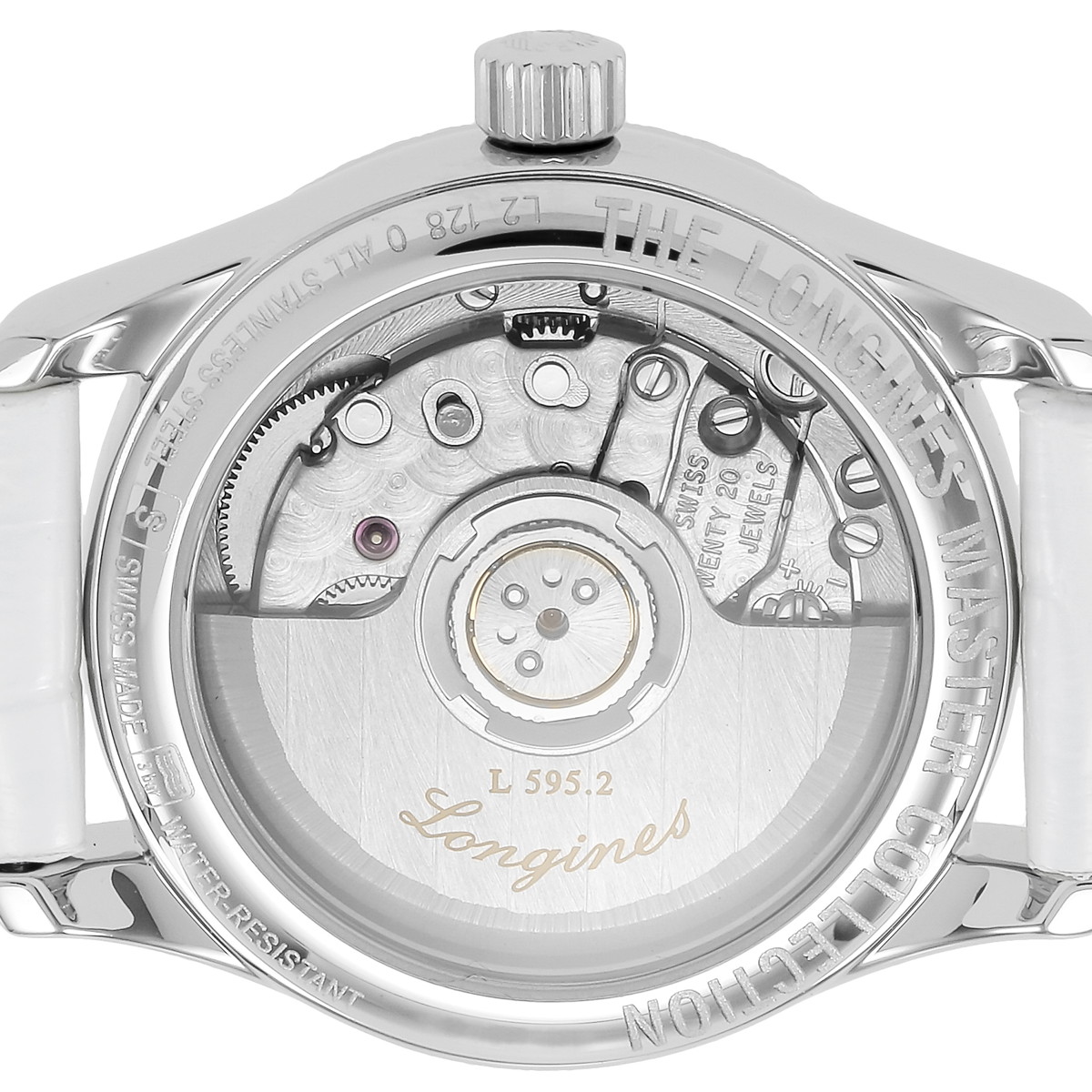 ■腕時計 レディース マスターコレクション ホワイトパール SS アリゲーター革