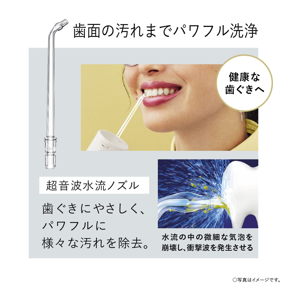 【5年保証付】パナソニック 口腔洗浄器 ジェットウォッシャー ドルツ ホワイト 口内ケア オーラルケア 超音波水流 軽量 携帯用　EW-DJ42-W