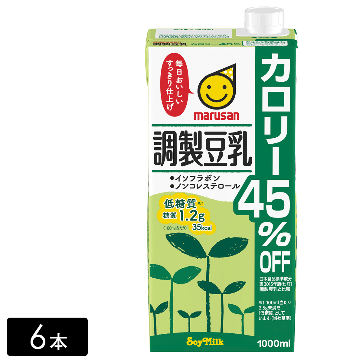 マルサンアイ 調製豆乳 カロリー45％オフ  1L×6本 （6本×1箱）