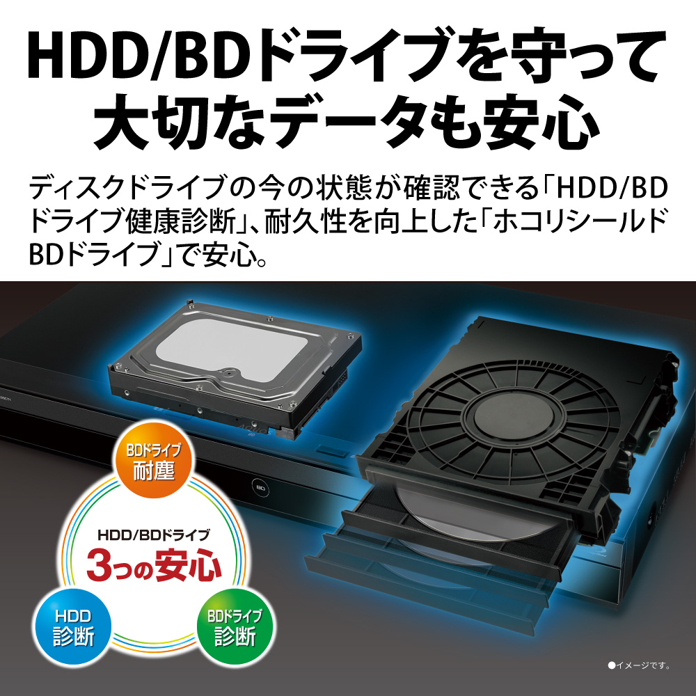 シャープ 2K ブルーレイレコーダー 1TB HDD搭載 地デジ/BS/CSチューナー×2   ブラック