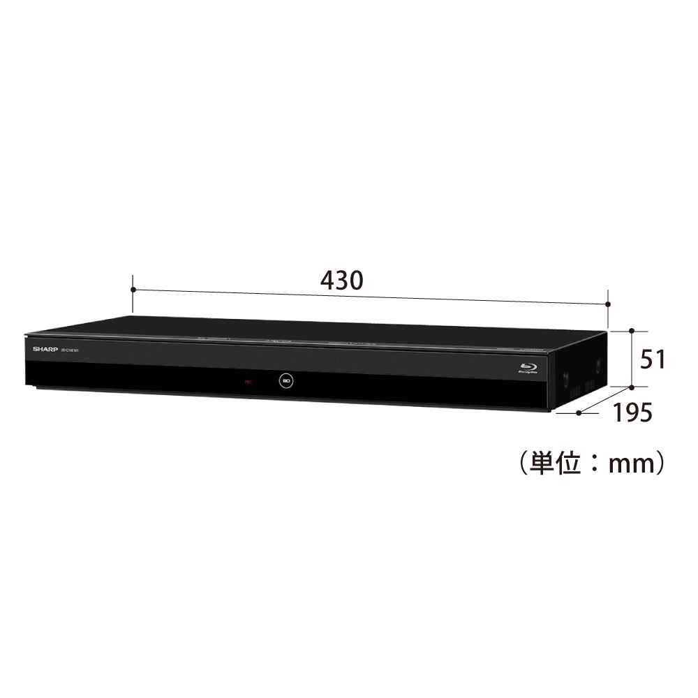 シャープ 2K ブルーレイレコーダー 1TB HDD搭載 地デジ/BS/CSチューナー×2   ブラック