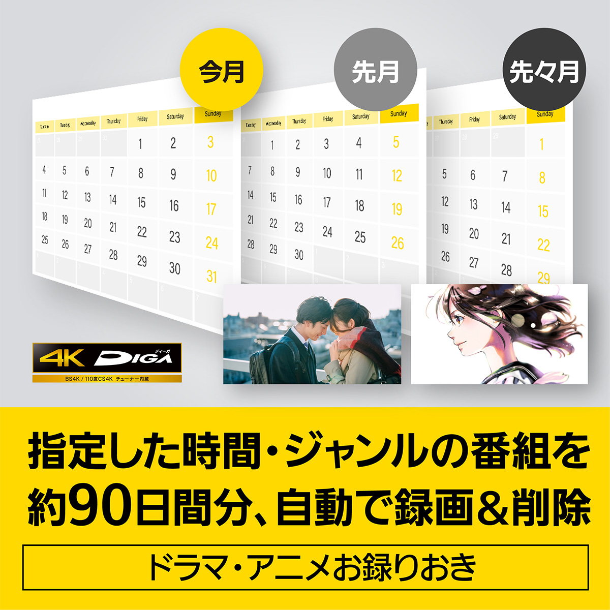 DIGA(ディーガ) ブルーレイレコーダー 3TB HDD 4KBS/CSトリプルチューナー内蔵