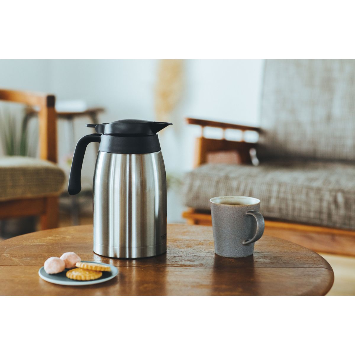 THERMOS ステンレスポット 1L ステンレスブラック 丸洗い可