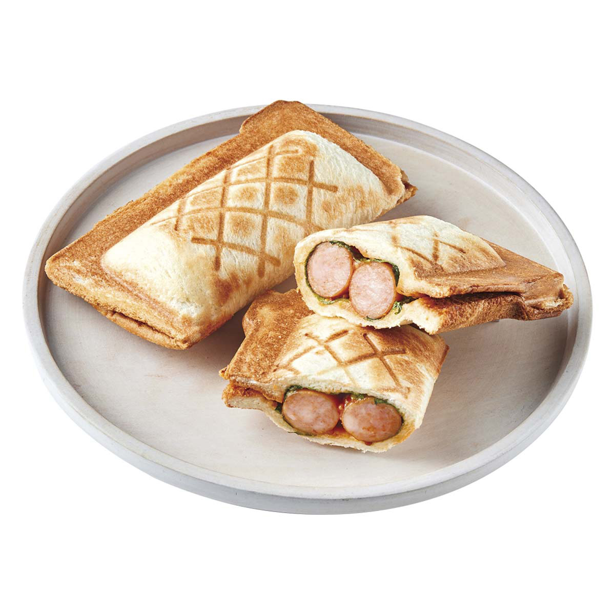 プレスサンドメーカー ミニ ホットサンドメーカー 1枚焼き レシピブック付 食パン プレート固定式 食パン 朝ごはん おやつ かわいい ペールブルー