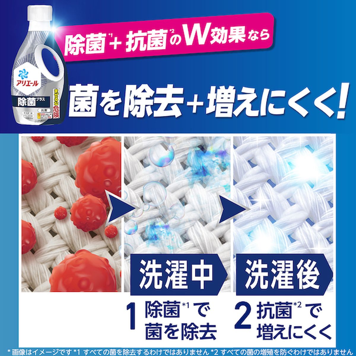 ［在庫限り特価］アリエール 洗濯洗剤 液体 除菌プラス 詰め替え超ウルトラジャンボ 2240g