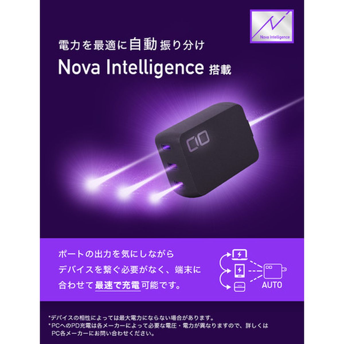 ひかりＴＶショッピング | NovaPort TRIO 67W ブラック PD充電器 小型 ...