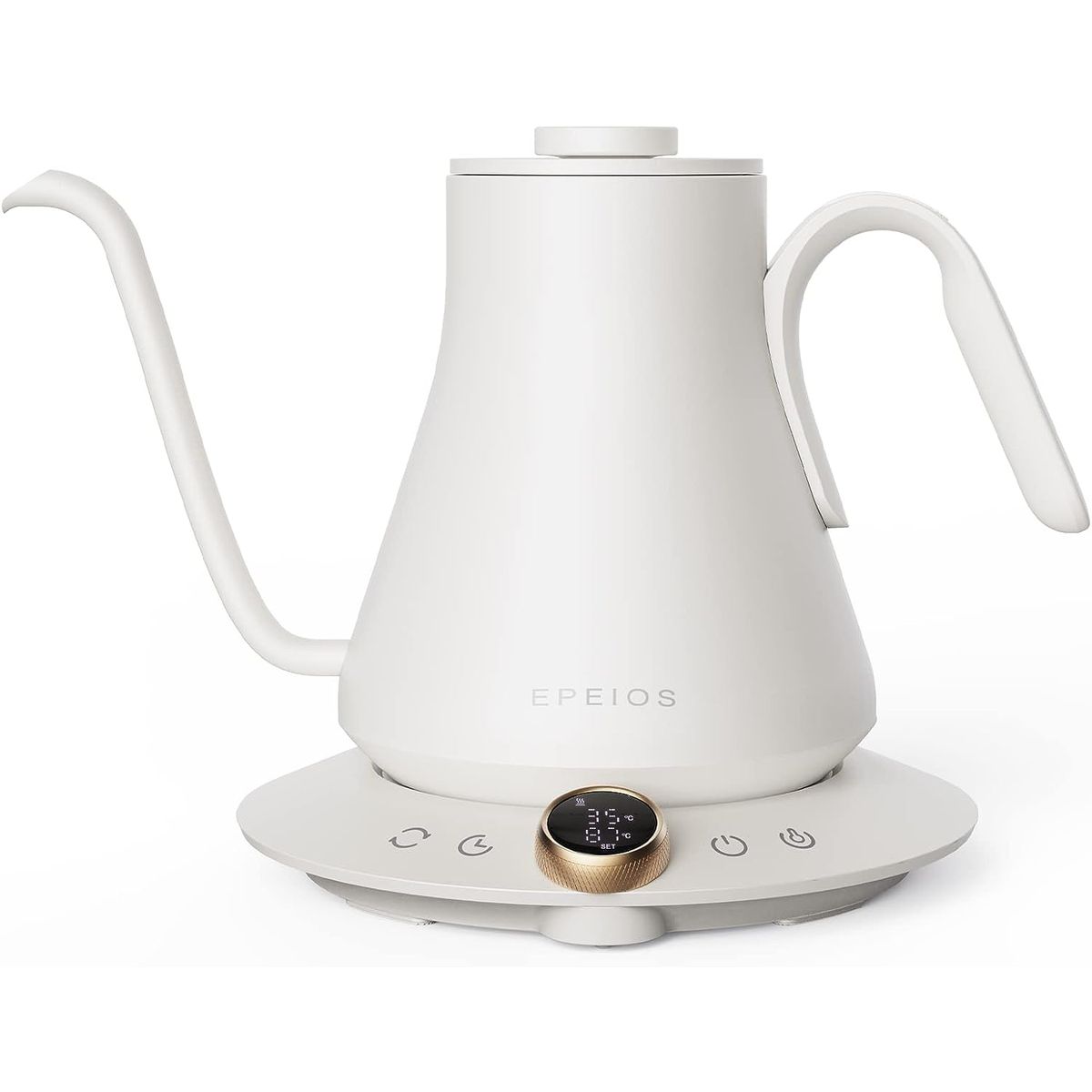 EPEIOS ドリップケトル 0.9L コーヒーケトル 空焚き防止 ホワイト