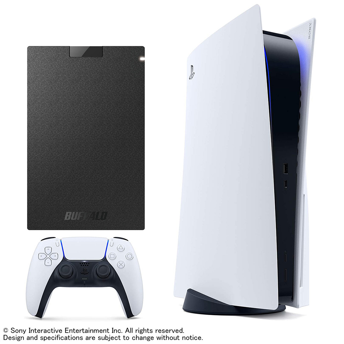 ［PS5］PlayStation5(価格改定モデル) 本体 ディスクドライブ搭載 プレイステーション5 プレステ + バッファロー 外付けポータブルSSD USB3.2 500GB ブラック