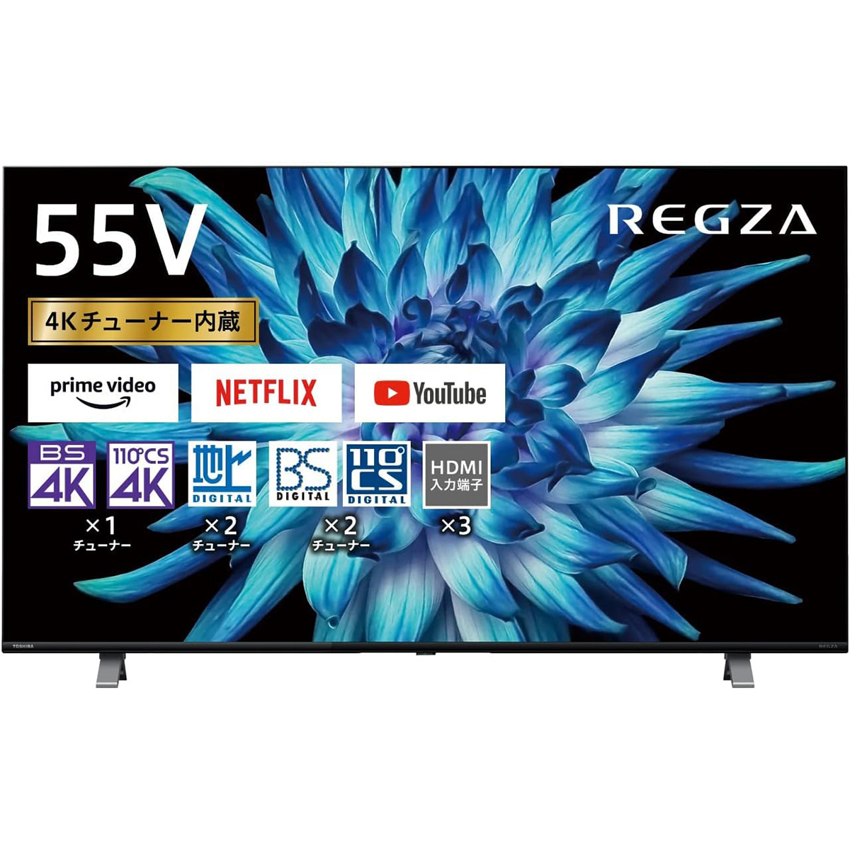 【リファービッシュ品】REGZA（レグザ）C350X 55型4K液晶テレビ ネット動画/メーカー1年保証【配送のみ 設置なし 軒先渡し】