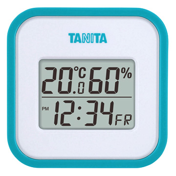 デジタル温湿度計 ブルー