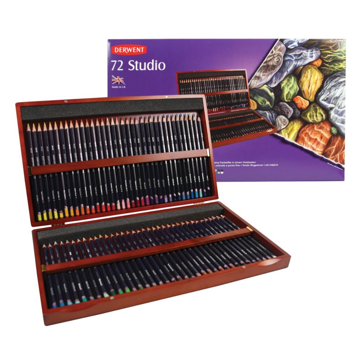 ダーウェント スタジオ ウッドボックス 72色 文具 高級色鉛筆 イギリス製