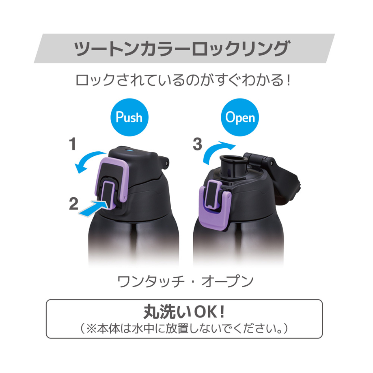 ひかりＴＶショッピング | THERMOS 真空断熱スポーツボトル ブラックパープル 1L 保冷専用 ワイド口径 FHT-1002F-BKPL｜サーモス