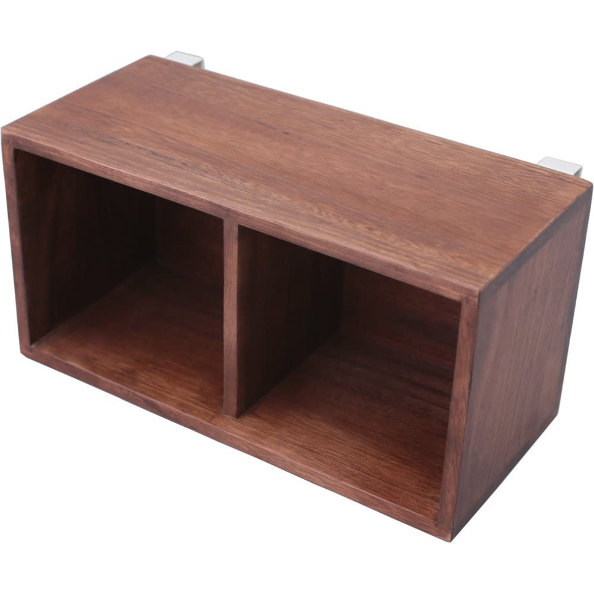 すのこに掛けられる家具 箱2マスダークブラウン 約W35.5×D17.5×H18.5cm 木製