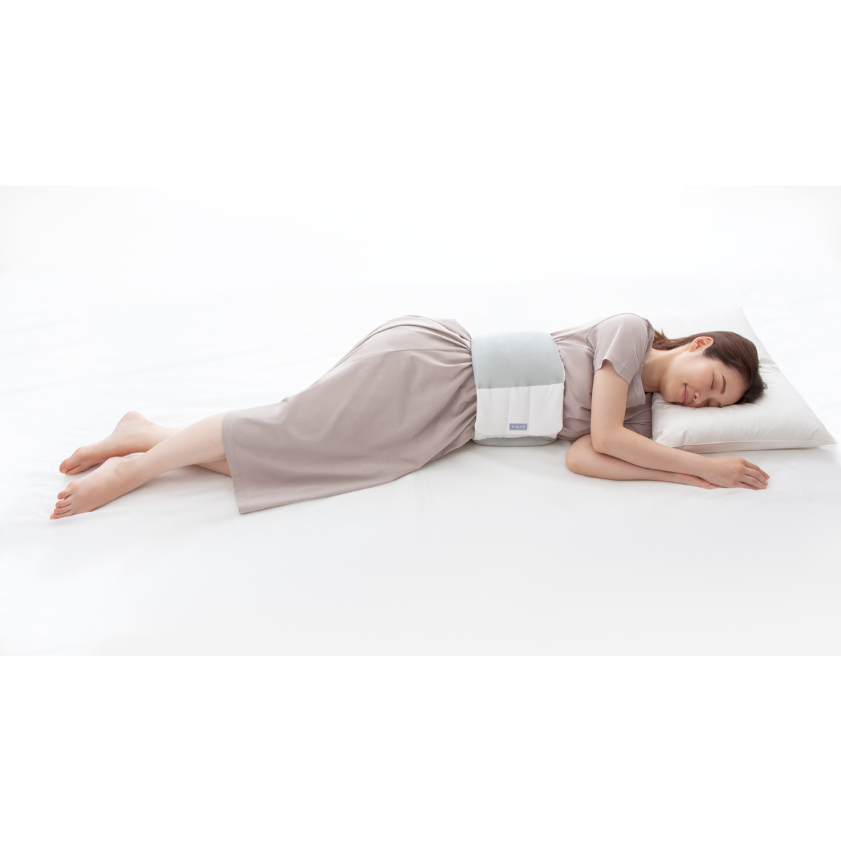 就寝用腰クッション 腰枕 FULUWA お医者さんの腰futon グレー 適応サイズ:ウエスト59-105(cm)